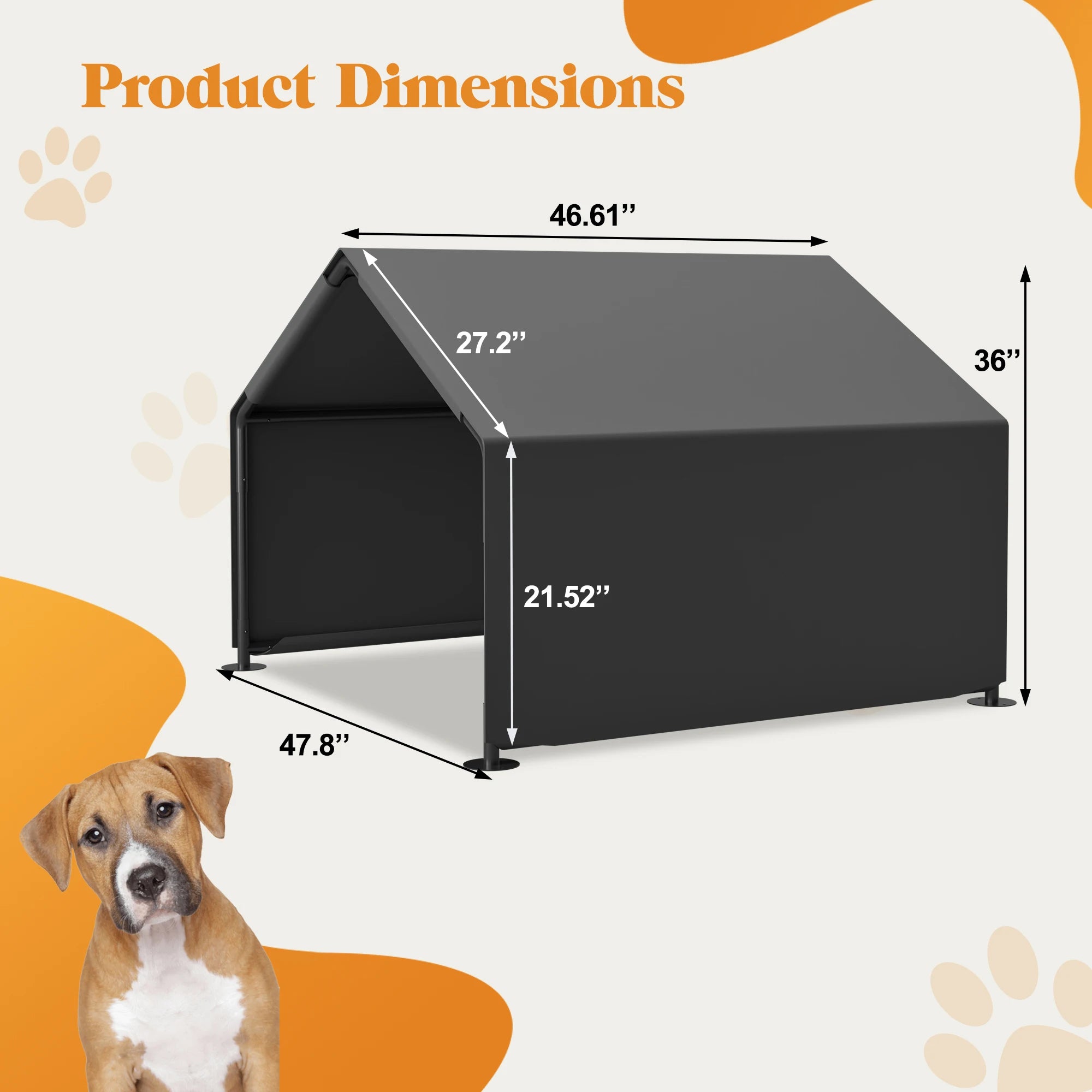 Portable Dog Shade Shelter, Water-Resistant Pet Tent