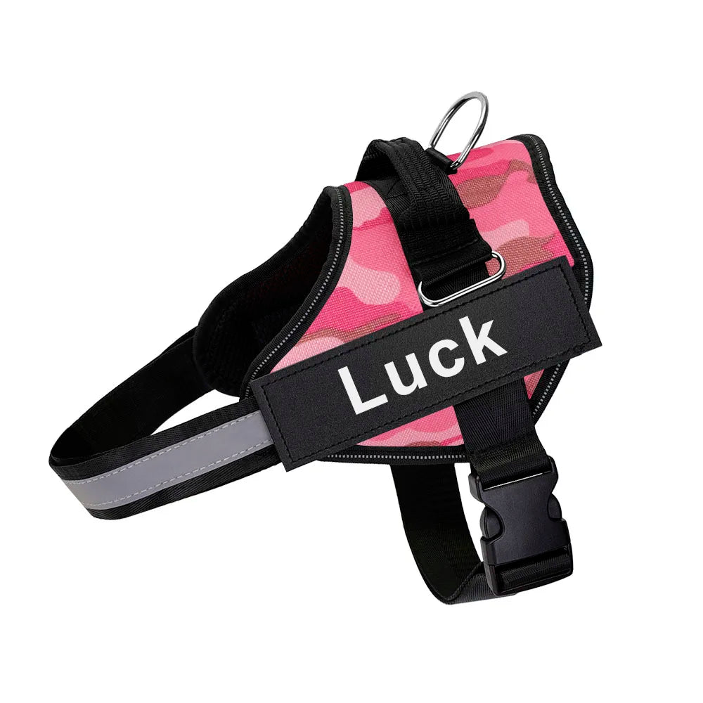 Dog Harness Vest ID Patch Customized Reflective Breathable Adjustable