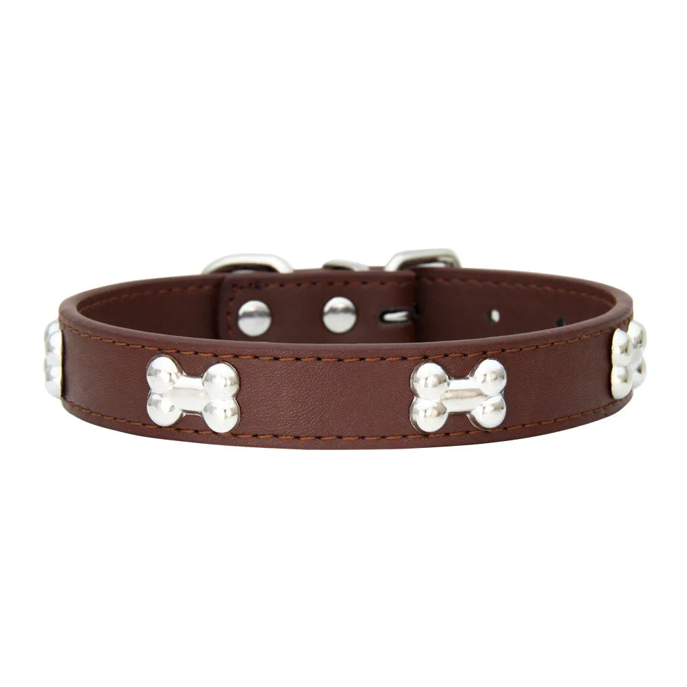 Leather Durable Pet Dog Collars for Small & Large Dog