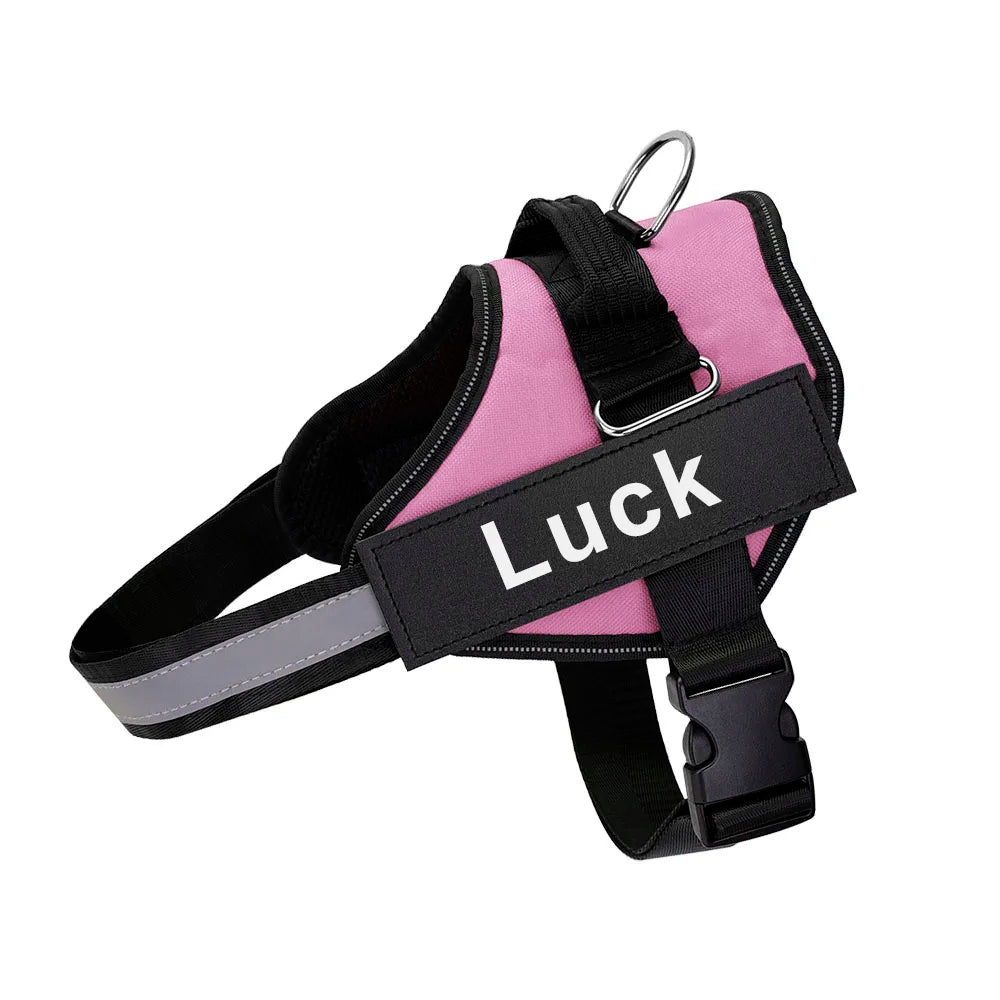 Dog Harness Vest ID Patch Customized Reflective Breathable Adjustable