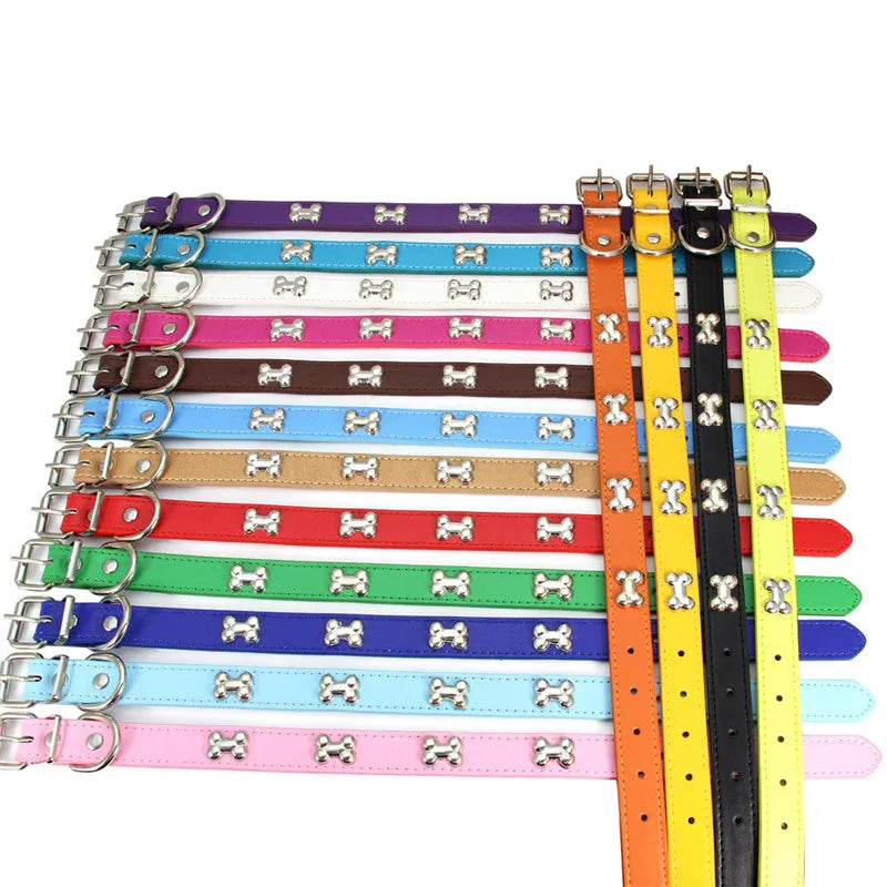Leather Durable Pet Dog Collars for Small & Large Dog