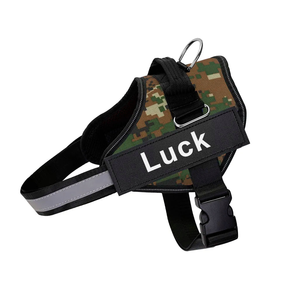 Dog Harness Vest ID Patch Customized Reflective Breathable Adjustable