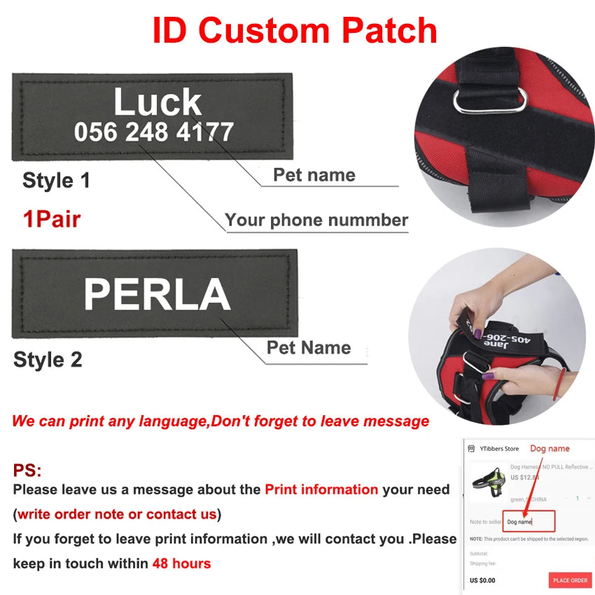 Personalized Dog Harness No Pull for Small Large Dog Reflective