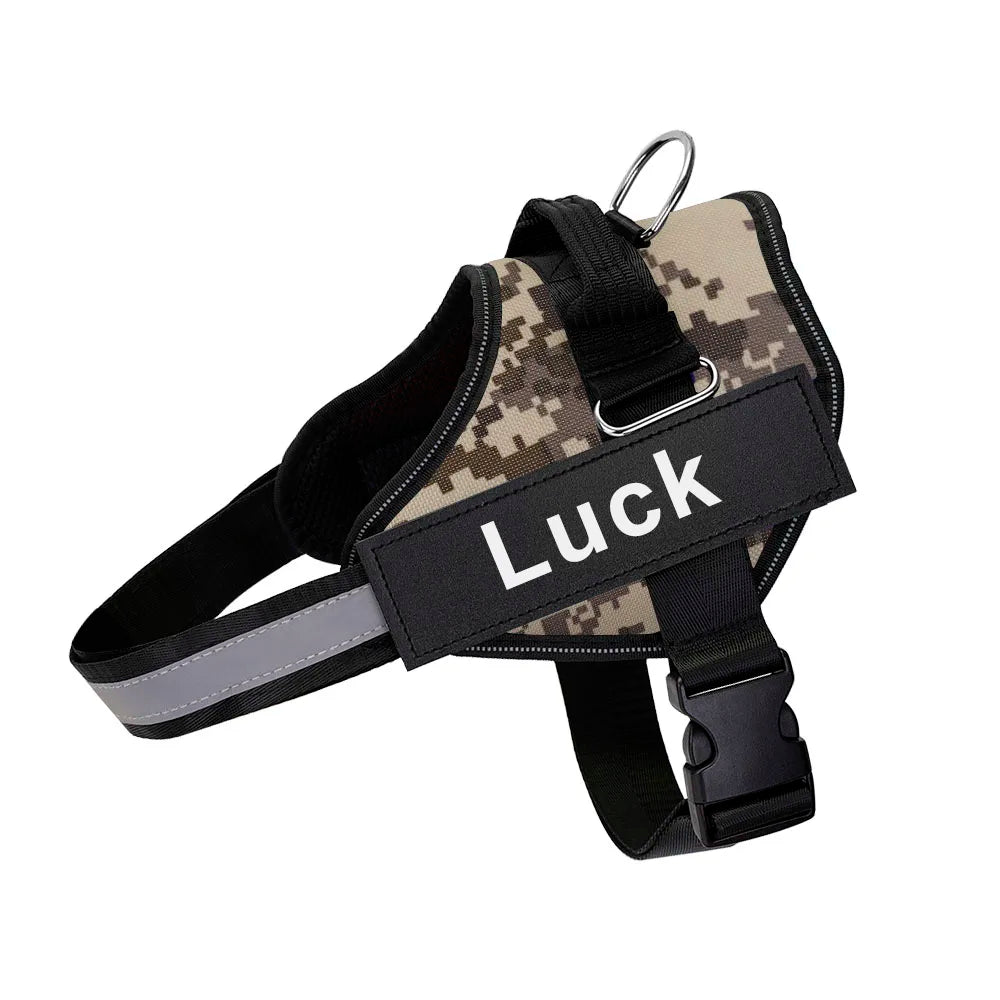Dog Harness Vest ID Patch Customized Reflective Breathable Adjustable