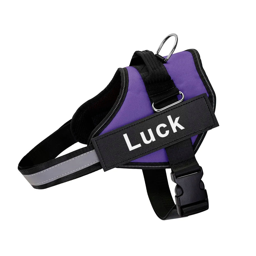 Dog Harness Vest ID Patch Customized Reflective Breathable Adjustable