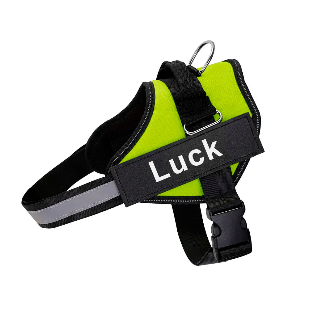 Dog Harness Vest ID Patch Customized Reflective Breathable Adjustable
