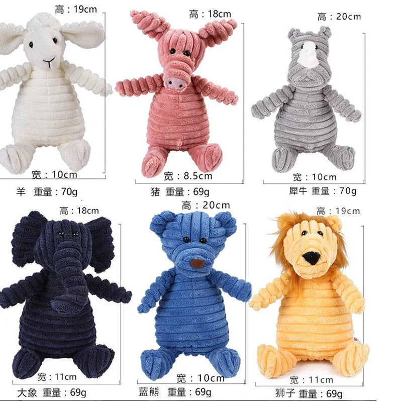 Plush Dog Toy Animals Shape Bite Resistant Squeaky Toys