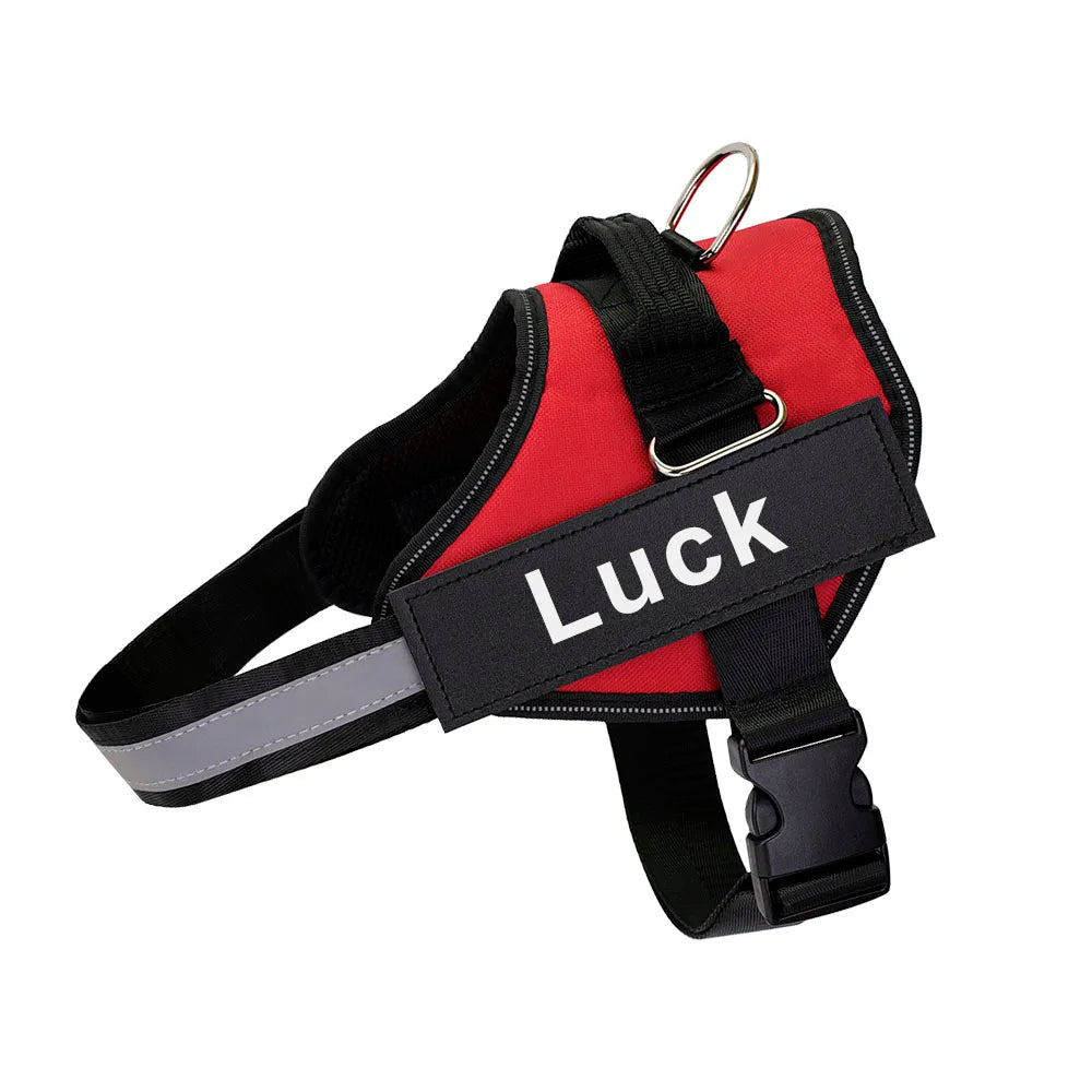 Dog Harness Vest ID Patch Customized Reflective Breathable Adjustable