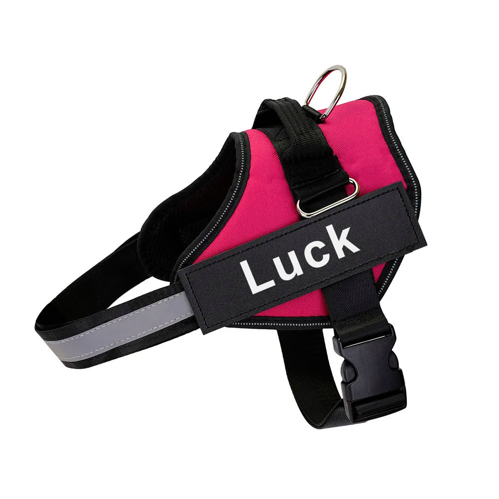 Dog Harness Vest ID Patch Customized Reflective Breathable Adjustable