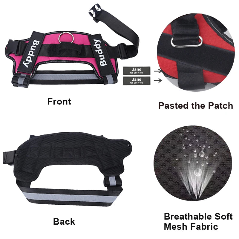 Personalized Dog Harness No Pull for Small Large Dog Reflective