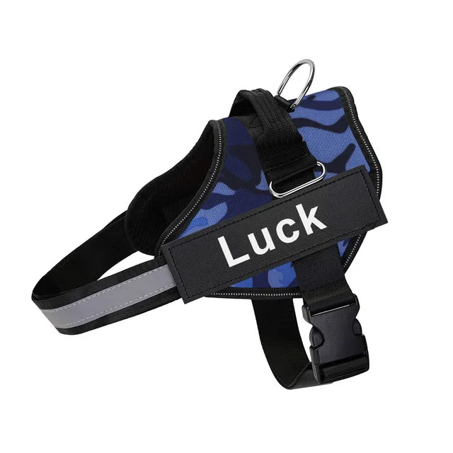 Dog Harness Vest ID Patch Customized Reflective Breathable Adjustable