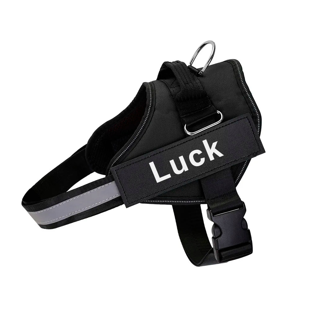 Dog Harness Vest ID Patch Customized Reflective Breathable Adjustable