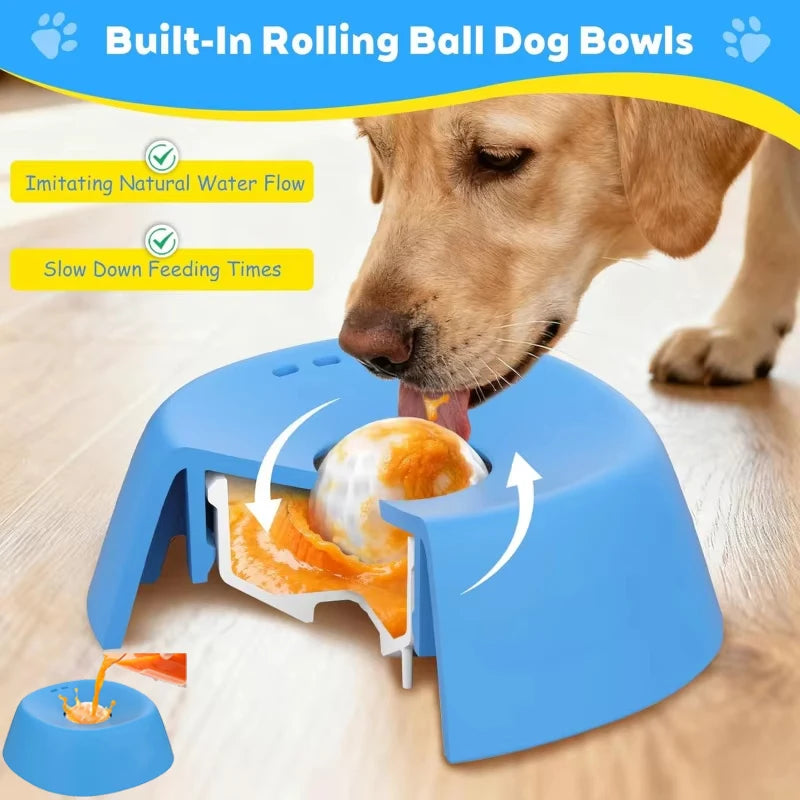 Liquid Slow Dog Bowls  Anti-slip Ball-shaped