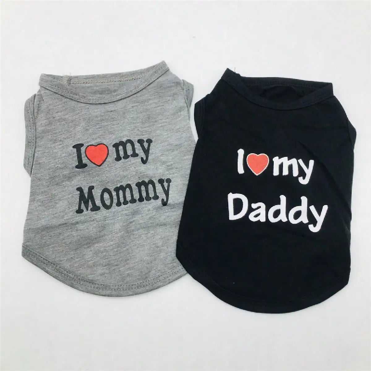 Dog Vest, "I Love My Daddy, Mommy" Puppy T-Shirt, Summer Sleeveless Vest