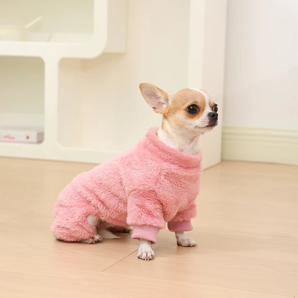 Winter Warm Pet Clothes Soft Flannel Dog Jumpsuit for Small Medium Dogs
