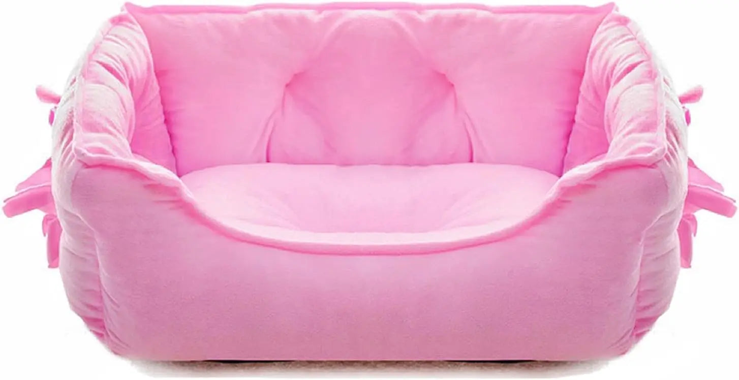 Princess Dog Bed Pink Puppy Couch for Small Dogs Breathable