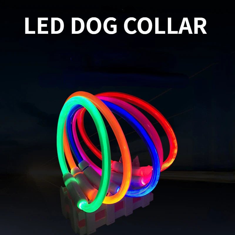 LED Pet Luminous Collar USB Charging