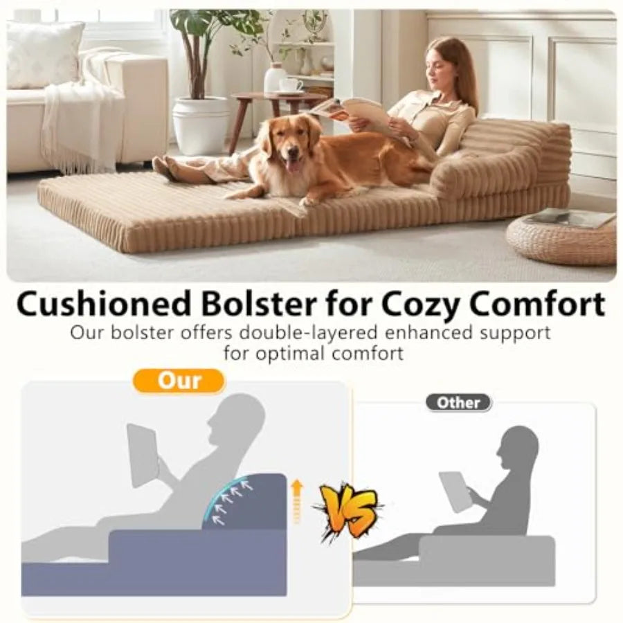 Foldable Human Dog Bed Orthopedic Egg-Crate Memory Foam