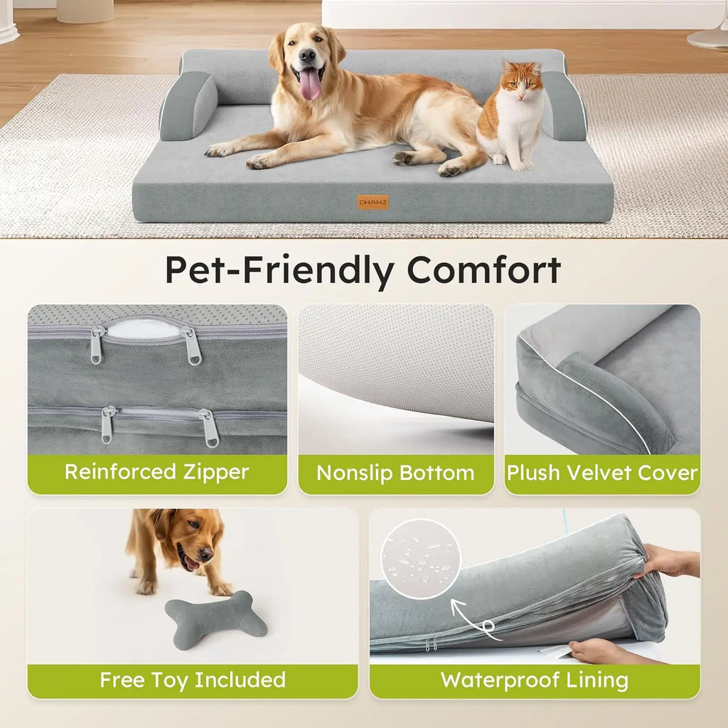 Extra Large Orthopedic Dog Bed with Cooling Memory Foam,
