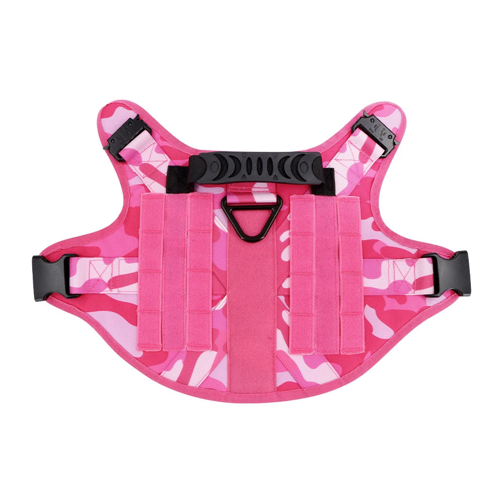 Military Pink Camouflage Dog Harness For Large Medium Dogs