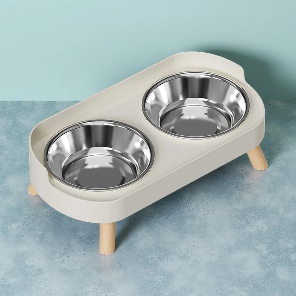 Dopamine Colorful Elevated Pet Feeder: Dual Stainless Steel Bowls