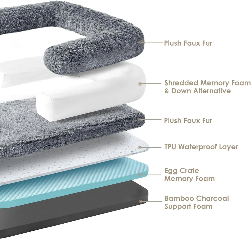 Foldable Human Dog Bed, Orthopedic Memory Foam Pet Couch for Adults