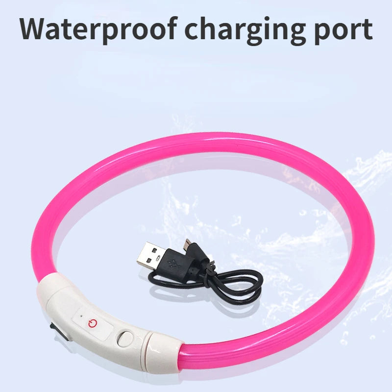 LED Pet Luminous Collar USB Charging