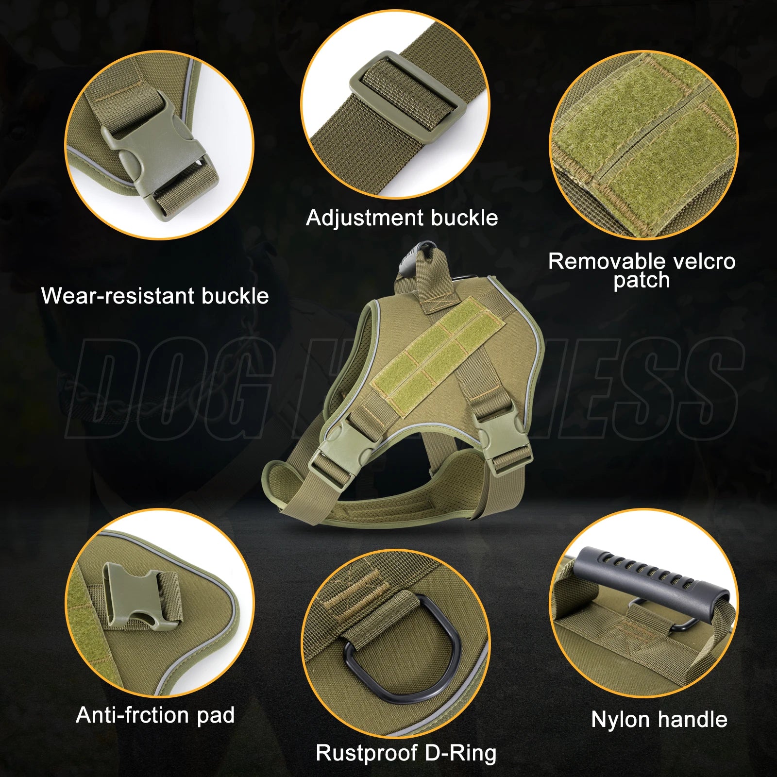 Tactical Dog Harness Doberman Pinscher Pet Training Vest