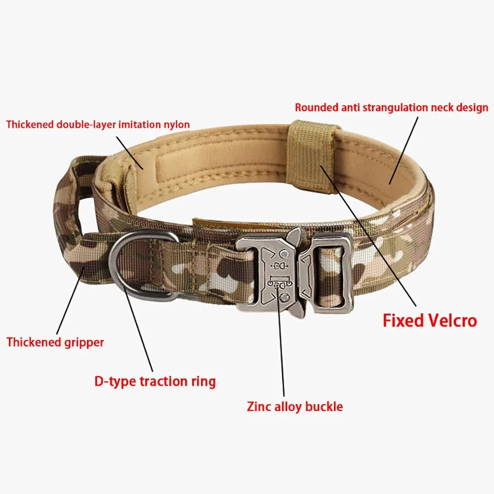 Pet Products Outdoor Tactical Dog Collar Metal Buckle