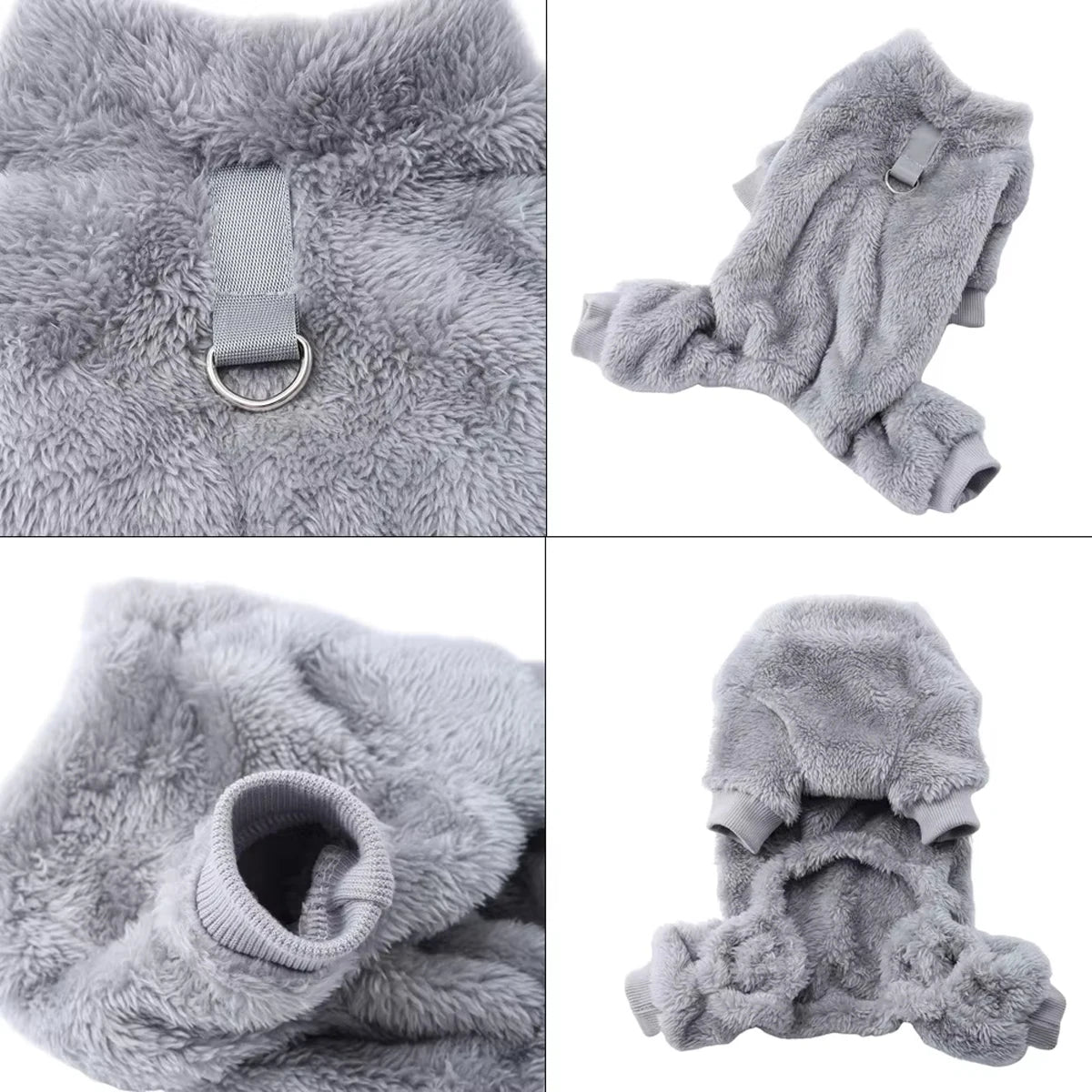 Winter Warm Pet Clothes Soft Flannel Dog Jumpsuit for Small Medium Dogs