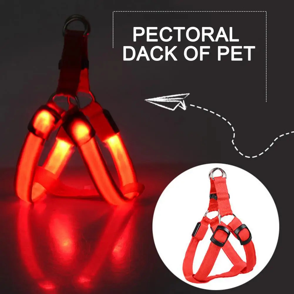 Adjustable LED Pet Harness USB Rechargeable Light Up Dog Harness
