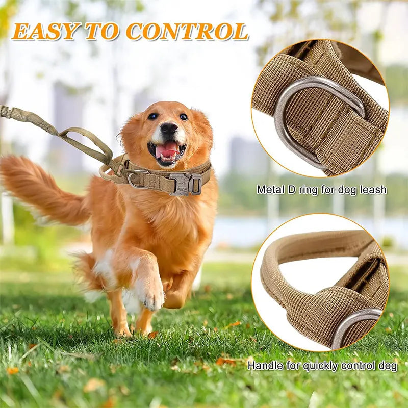 Outdoor Sports Style Tactical Dog Collar For Medium To Large Dogs