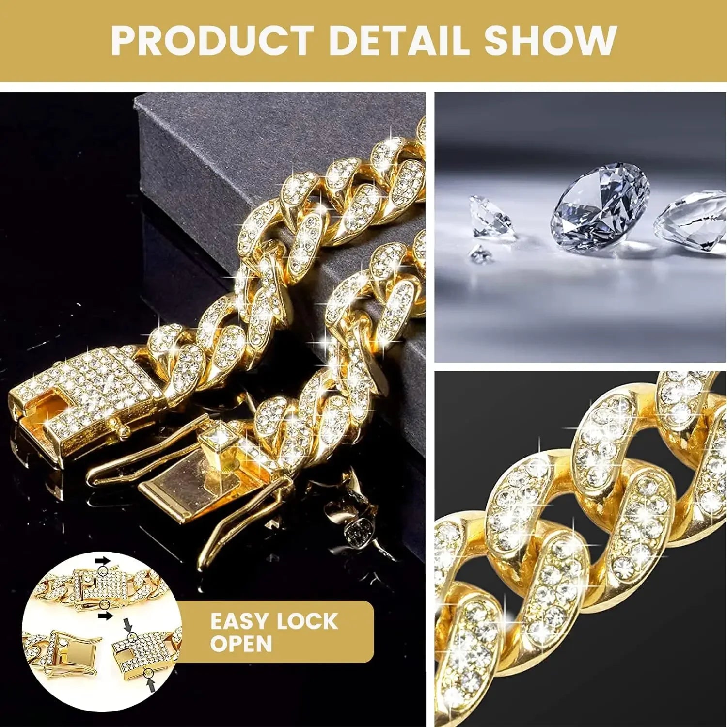 Chain Diamond Cuban Collar Metal Chain