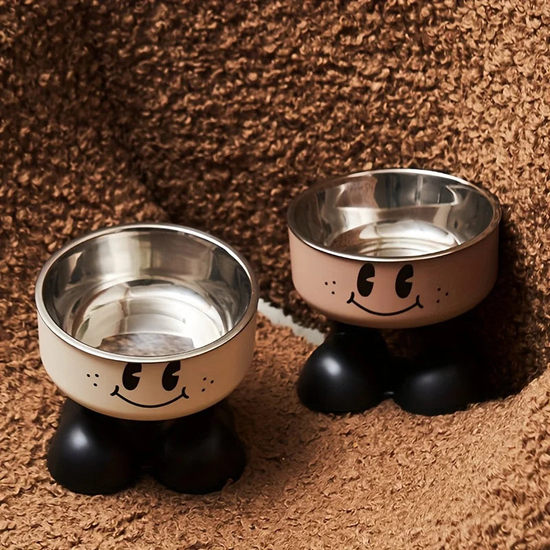 Elevated Dog Cat Bowl Stainless steel Food Water Bowls Raised No Spill
