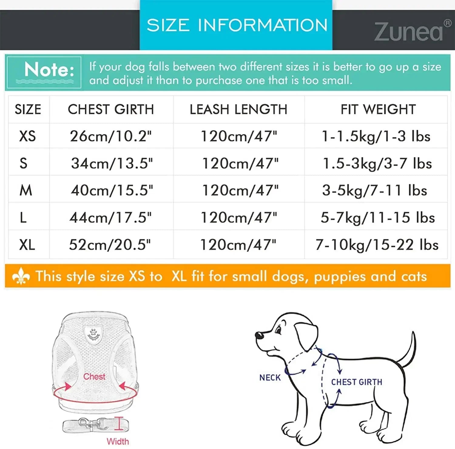 Reflective Breathable Small Dog Harness and Leash
