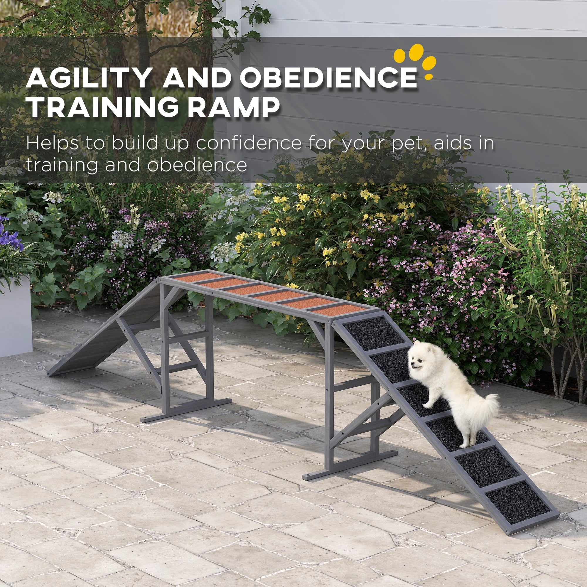 Dog Agility Training Ramp with Safety Bars 35 Degree Slope