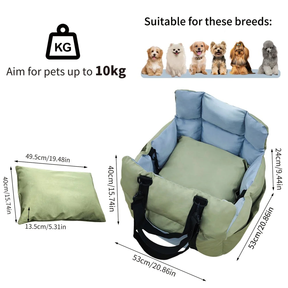 Portable Dog Car Seat Pet Puppy Booster Travel Bed
