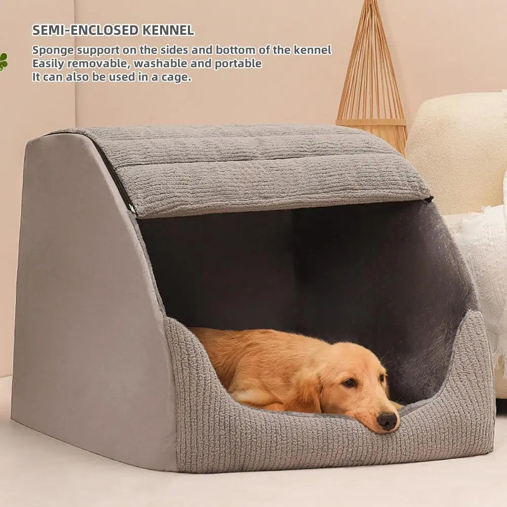 Extra Large Dog Bed House with 30D Memory Sponge,