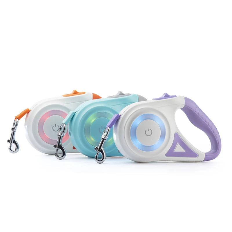 Automatic Retractable Dog Leash with Led Flashlight