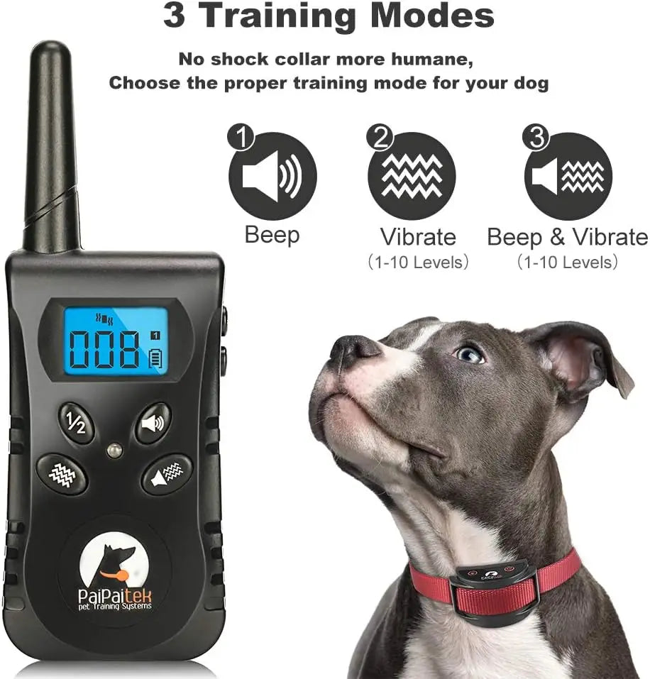 No Shock Dog Training Collar with Remote,1600ft Rechargeable