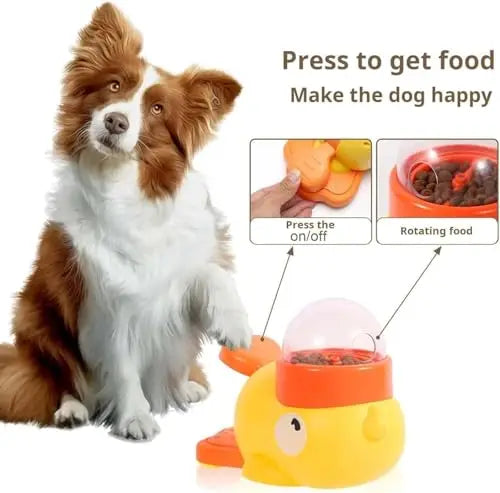 Pet slow food bowl, duck dog snack dispenser, interactive feeder