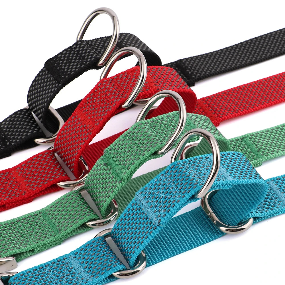 Custom Dog Martingale Collar Nylon Reflective Dog Collars With Engraving