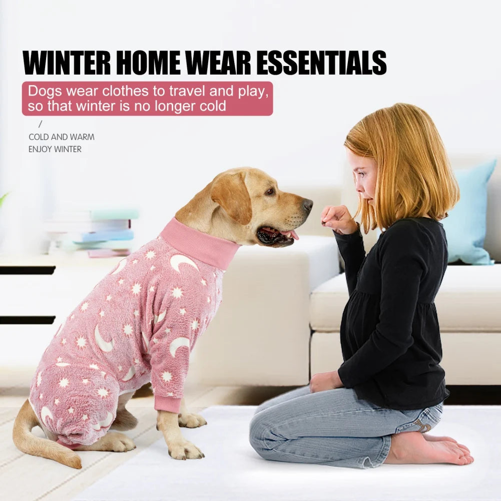 Winter Dog Jumpsuit Warm Fleece Puppy Dog Pajamas