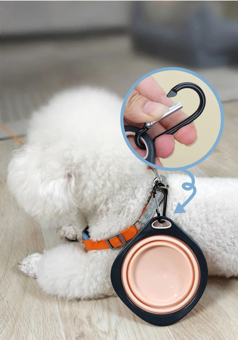Pet Folding Silicone Bowl Collapsible Dog Outdoor Travel
