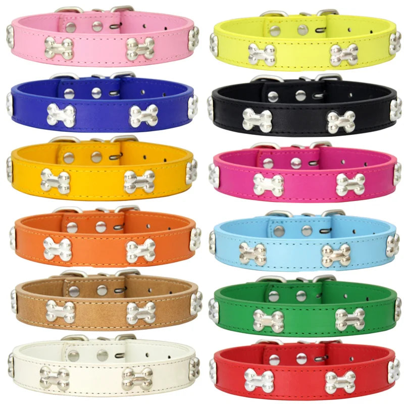 Leather Durable Pet Dog Collars for Small & Large Dog
