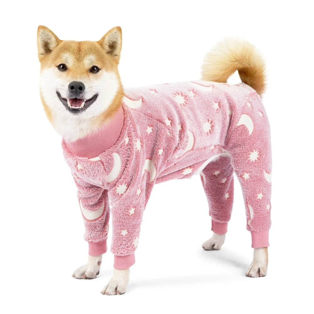 Soft Dog Pajama 4 Legged Warm Fleece Stretchable Dog Pajamas