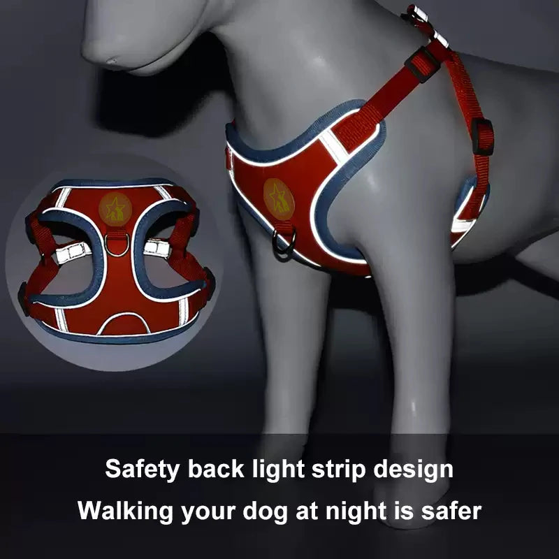 Small Medium Dogs Harness Vest Walking Traction Rope Reflective Straps.