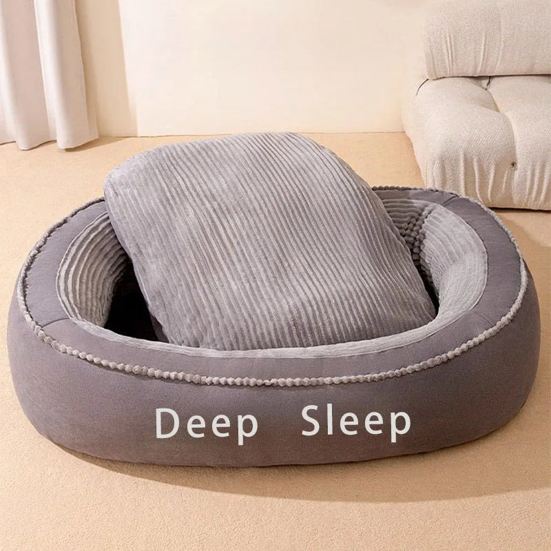 Pet Bed Comfortable Donut Round Dog Kennel Soft Washable