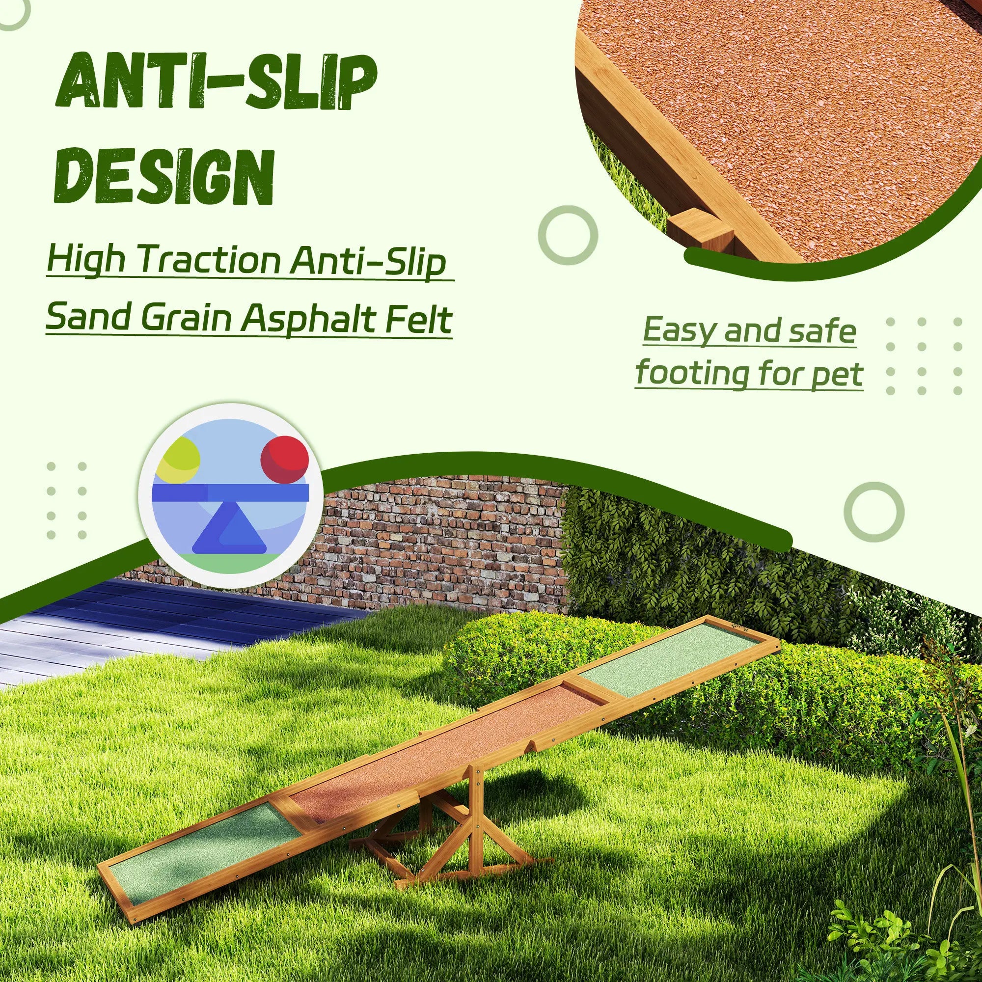 Dog Agility Seesaw Teeter Board for Training Pets Up To 88 Lbs.