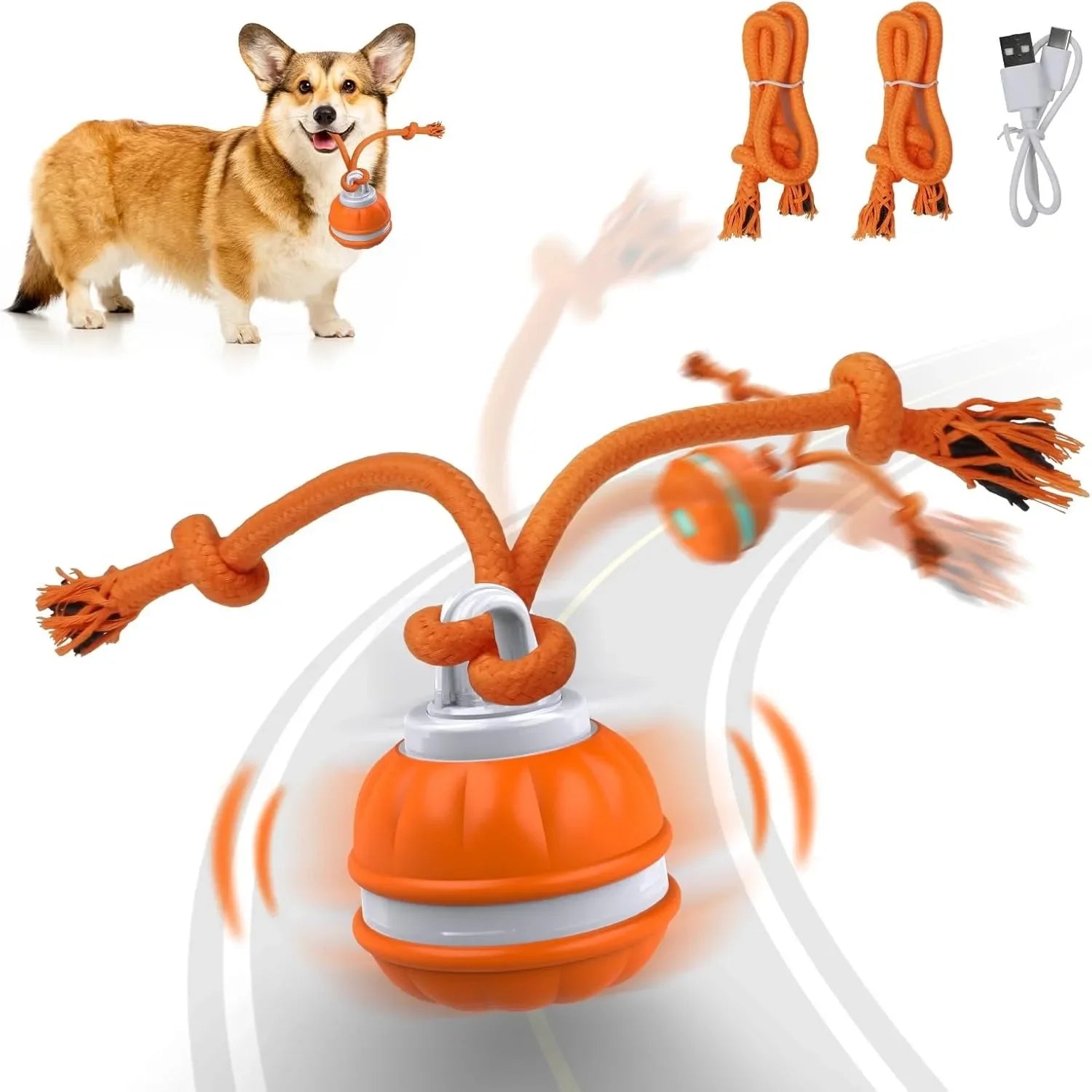 Pet Ball for Dogs Interactive Motion Activate Rolling Ball.